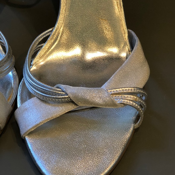 Enzo Angiolini Silver Sandal Heels - Picture 5 of 5
